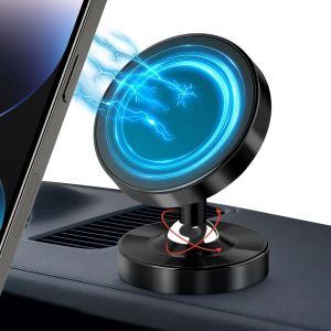 Kalanka-2024 Support Telephone Voiture Aimanté 2 Pièces, 4 N52 Aimants Puissants Support Voiture Universel, Double 360 Degrés Rotation Support Phone Pour Iphone Samsung, Huawei Android Smartphone - Neuf