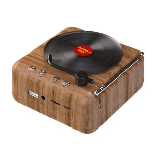 Manovo Haut-parleur Bluetooth portable Mini Music Bass Speaker Grain de bois - Neuf