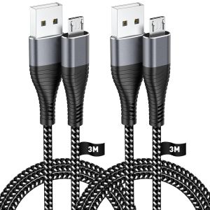 Lot De 2 Câbles De Charge Micro Usb De 3 M Pour Manette Ps4, Ps4, Ps4 Slim, Ps4 Pro/Xbox One (Ancienne Version Xbox One), Câble De Charge Usb Extra Long De 3 M - Neuf