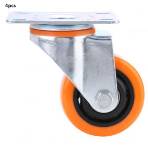 Lot de 4 roulettes pivotantes universelles en PVC orange de 7,5 cm/3 pouces, pivotantes a 360¡ã - Neuf