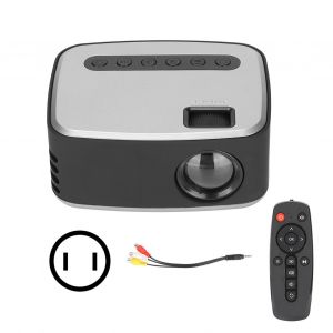 Mini projecteur portable Full HD 1080p, noir et argent, pour cinema maison et exterieur, 100-240 V, prise americaine - Neuf