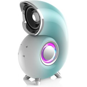 EDKAL-Haut-Parleur Bluetooth Portable En Forme De Coquillage,Contrôle Tactile Élégant Et Unique,Stéréo Bluetooth,10 Modes Led Rvb Aux Et Entrée Usb Pour La Maison,Le Bureau,La Salle De Bain,La Fête - Neuf