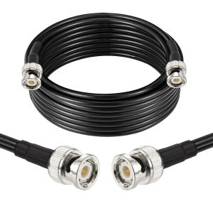Câble RG58 BNC 7.6m Mâle à Mâle Câble Coaxial RF d'Extension 50 Ohms Antenne Radio,Utilisé pour Scanner Ham Radio Amateur Microphone Sans Fil Antenne,etc. (1 pièce) - Neuf