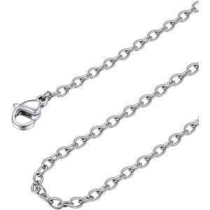 Kal-Chaîne Collier Femme 2mm Argent/Plaqué Or/Noir/Rose En Acier Inoxydable, Chaine Fine Maille Forçat Rolo Pour Pendentif - Longueur De 35 À 75cm+5cm Bijou Accessoire Avec Boîte - Neuf