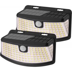 Lampes Solaires Ext&eacute;rieur 120 Led Avec D&eacute;tecteur De Mouvement, Lumi&egrave;re Solaire &Eacute;tanche Ip65, 1200mah Spot Solaire Angle D'&eacute;clairage 270 &deg;, 3 Modes Projecteur De S&eacute;curit&eacute; [2 Pi&egrave;ces] - Neuf