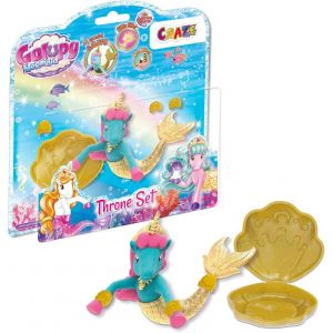 Sansh-Mermaid Throne Set - Set De Jeu Licorne Jouet Avec 1x Trône & 1x Figurine Licorne Avec Queue De Sirène + Accessoires - Neuf