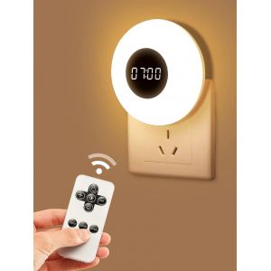 Vente promotionnelle Veilleuse,2 pi&egrave;ces Veilleuse Insert Mur + Salle de Bain Horloge Veilleuse,3 Couleurs De Lumi&egrave;re De Salle De Bain Veilleuse Toilette Ni - Neuf