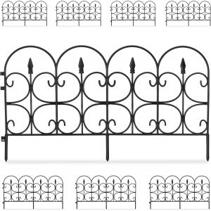 LETNERNY-Barrière De Jardin, 8 Éléments, Plastique, Chacun Env. 38 X 68 Cm, À Planter, Bordure Massif, Parterre, Noire - Neuf