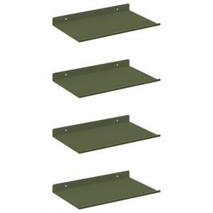 vidaXL &Eacute;tag&egrave;re Murale avec &eacute;tag&egrave;re 4 pcs Vert olive 30 x 18 x 2,5 cm - Neuf