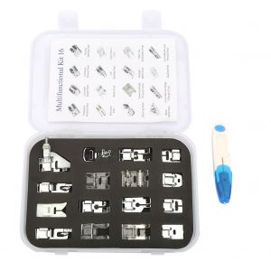 Kit de tressage multifonctionnel pour machine a coudre, 16 pieces, accessoires pour fer a repasser, pieds presseurs - Neuf