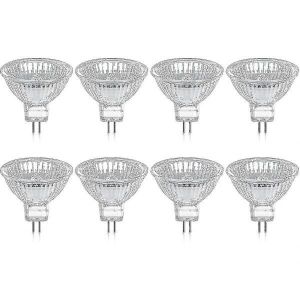 Pack De 8 Gu5.3 Mr16 35w 12v Dimmable Ampoules Halogènes - Blanc Chaud 2800k, 400 Lumens - Neuf
