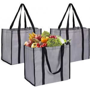 Nzqaf-Sacs D'épicerie Réutilisables, Grand Sac Fourre-Tout Pliable, Robuste, Lavable Et Léger Avec Poignées Renforcées - Neuf