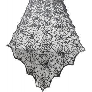 Sjzg-Decoration Halloween,Chemin De Table Halloween,Nappe Halloween Rectangulaire,Halloween Decoration Interieur Table Runner,Drapeau De Table En Dentelle Halloween Noir Parti Fournitures - Neuf