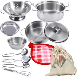 Mini Accessoires De Cuisine En Acier Inoxydable-Ustensiles De Cuisine Montessori-Ensemble De Casseroles Et Po&ecirc;les Pour Enfants Et Tout-Petits (Petite Taille) - Neuf