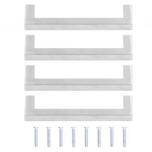 HJLIAN Lot de 4 poignees d'armoire en acier inoxydable 201 pour portes de meubles, tiroirs de bureau, 12 x 12 x 160 mm - Neuf