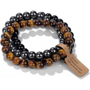 Eryi-Bracelet Pierre Naturelle Hommes Et Femmes 8mm Bracelet De Boîte À Cadeau Exquis - Neuf