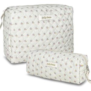 MAA-Trousse de Toilette Femme Voyage,Trousse Maquillage,Matelassée Trousse Toilette XL,Pochette Maquillage Grande Capacité Voyage Motif Floral pour Femme Fille - Neuf