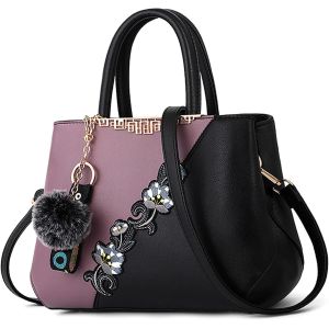 Senior-Sac &Agrave; Main Femmes Bandouli&egrave;re Sac Mode Mignonne Broderie Crossbody Bag Travailler Voyage D&eacute;contract&eacute; Quotidien &Eacute;l&eacute;gant Femmes Cuir Pu Sac &Agrave; Main Violet A[L1289] - Neuf