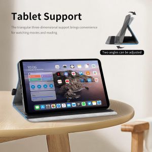 &Eacute;tui Coque Pour Ipad Air 13 Pouces M2 2024/Pro 12,9 Pouces 2018 - &Eacute;tui Housse De Protection Cuir Pu Avec Fonction Support/Portefeuille Coque Tablette Ipad Air 13 (Bleu) - Neuf