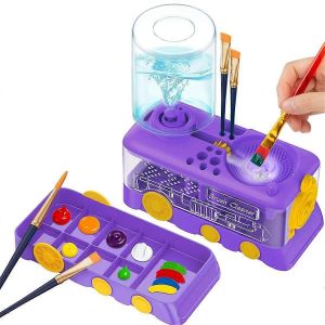 Nettoyeur De Pinceaux De Dessin Anim&eacute; Am&eacute;lior&eacute; Avec Plateau,Support Et Drain - Neuf