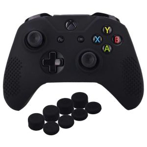 Coque En Silicone Pour Xbox One X Avec Poignées De Pouce 8 Pièces (Noir) - Neuf