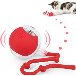 Jouets Pour Chats Interieur,Jouet Chat Interieur Intelligente À Roulement Automatique,Balle Roulante Pour Animaux De Compagnie Avec Corde,Rechargeable Type-C Pour Chats Et Chiots - Neuf