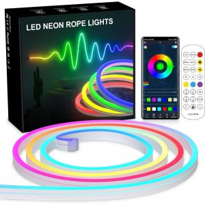 Led Rvb Néon Bluetooth - 10 M (1 X 10 M) - Rgb 3535 Led - Synchronisation De La Musique - Changement De Couleur - Contrôlé Par Application - Pour Chambre À Coucher, Fête, Décoration De Cuisine - Neuf