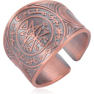 Tianyi-Bague Sceau Des 7 Archanges Bague Cube Métatron Bague Sceau De Lilith Biblique Bague Amulette Talisman Bague Géométrie Bague Cuivre Bonne Chance Protection Bijoux Religieux Pour Hommes Femmes - Neuf