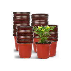 Lot de 100 pots de p&eacute;pini&egrave;re en plastique pour semis, herbes aromatiques et petites plantes - Diam&egrave;tre du fond : 6,5 cm, diam&egrave;tre du haut : 9 cm, hauteur : 8 cm - Neuf