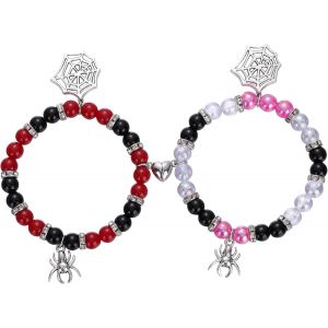 Eryi-2pcs Magnetique Bracelet Connecté Couple, Matching Bracelet D'amitié Couple Correspondant, Bracelet Cadeau Meilleur Ami Petit Ami Et Petite Amie Valentine - Neuf