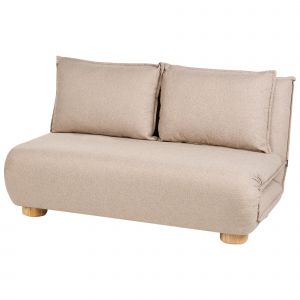 Canapé-lit 2 places ABISKO Lin synthétique Beige - Neuf