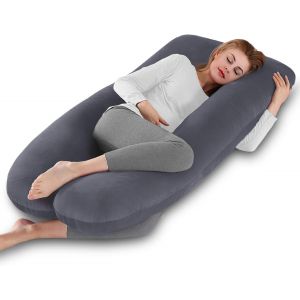 Coussin De Grossesse Pour Dormir, Coussin D'allaitement En Forme De U En Velours Amovible, Oreiller De Grossesse, Coussin De Maternité Et Corps Pour Dormir (Violet Foncé) - Neuf