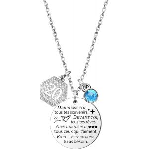 Kalanka-Collier Anniversaire 10e 15e 16e 18e 21e 25e 30e 40e 50e Joyeux Anniversaire Cadeau Pendentif Collier Pour Femme Et Fille Inspiration Collier Cadeau D'anniversaire Keepsake Bijoux - Neuf