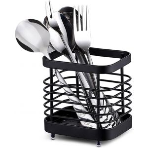 Égouttoir À Ustensiles En Acier Inoxydable, Couverts Argenterie Support De Panier Organisateur Panier Égouttoir Cuisine Égouttoir À Vaisselle Égouttoir À Vaisselle(L-Le Noir) - Neuf