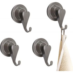 Crochet Ventouse Puissante,4 Pièces Ventouse Crochet,Crochet Ventouse Salle de Bain,Aucune Vis ni Colle Requise,Capacité de Charge Maximale 15 kg,pour Salles de Bains,Cuisines - Neuf