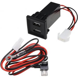 Joaasu Chargeur De Voiture, 12v-24v Double Port De Chargeur Usb, 2.1a Double Usb Téléphone Chargeur Ports, Avec Faisceau De Câbles Piggy Back Pour Vw T5 2003-2009, Pour Voiture (Noir) - Neuf