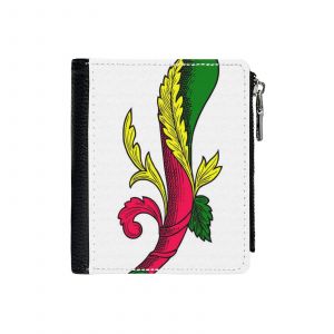 Portefeuille Asso Di Bastoni Scopa Briscola italienne authentique_26 Compact en Simili-Cuir PU Porte-Cartes avec Fermeture Éclair Multi-Poches Unisexe Homme Femme Ad - Neuf