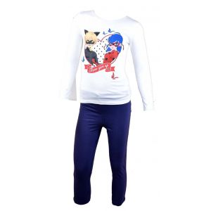 Pyjama Fille Miraculous En Coton Se2137 Blanc - Neuf