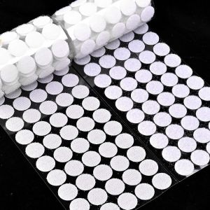 Cercles (Blancs) Avec Adh&eacute;sif Auto-Agrippant, 500 Paires D'autocollants &Agrave; Gratter Ronds De 20 Mm, Capsules Circulaires Avec Crochets Et Boucles Auto-Adh&eacute;sifs - Neuf