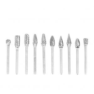 Lot de 10 fraises rotatives en carbure de tungstene pour le travail des metaux (3 x 6 mm) - Neuf