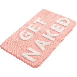 Tapis de bain multicolore-Antid&eacute;rapant-Lavable-Amusant-En microfibre douce-Absorbant-Get Naked (rose,40 x 60 cm) - Neuf