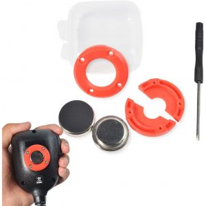 Magnetic Stand for CB Radio Microphone,Walkie Talkie Microphone Holder,Round Button Microphone Holder with 3M Adhesive for Kenwood Motorola Speaker for Radio (Red) - Neuf