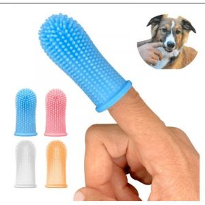 Brosse &Agrave; Dents Pour Chien, Lot De 8, 4 Couleurs, Brosse &Agrave; Dents En Silicone &Agrave; 360&deg; Pour Chiens Et Chats, Avec Embout Pour Le Nettoyage De La Langue Et Des Dents. - Neuf