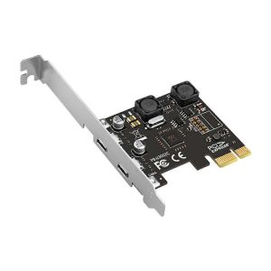 PCI Express X1 vers USB 3.0 5 Gbit/s 2 ports Type C pour PC de bureau - Neuf