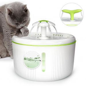 Hjlian Fontaine Pour Animaux Sprout, Fontaine A Eau Pour Chat 2 L/67 Oz Avec Indicateur Led - Neuf