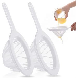 2 Pièces Nylon Petite Passoiree Fine Passoire À Thé Pour La Cuisine Nylon Ultra Fin Avec Poignée Passoire Fine Pour Aliments Thé Riz Huile Nouilles Fruits Légumes Lait 200 Mailles - Neuf