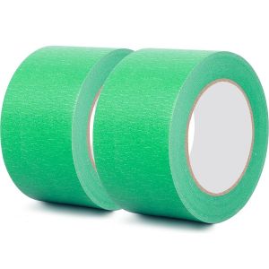 Peinture Masquage 50mm X 50m,2 Rouleaux Ruban De Masquage Premium Protection Peinture Pour Masquage De Peinture,D&eacute;coration,R&eacute;alisation D'affiches,Inscriptible,Verte - Neuf
