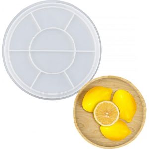 Moule Resine Epoxy Plateau, Moule Plateau En R&eacute;sine Silicone, Moule Silicone Resine Epoxy, Moule En Silicone Pour Resine Sous Verres, Rond Moule R&eacute;sine Coaster Pour Cendriers, Assiettes, Tapis De Bol - Neuf