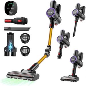 VornixorSarlshopS9 Aspirateur Balai sans Fil, 45kPa/500W/45Min Aspirateur sans Fil, Tube Pliable, Station de Charge Autonome et Murale, avec Lumi&egrave;re Verte, Adapt&eacute; aux Poils d'animaux/Tapis/Sols Durs - Neuf