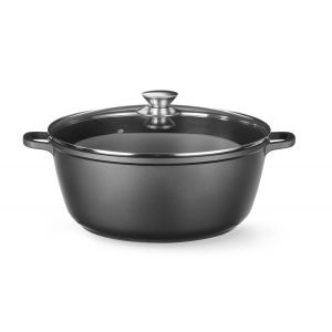 Subzonal-Cocotte En Fonte D'aluminium Avec Rev&ecirc;tement Antiadh&eacute;sif, 7l, Casserole Avec Couvercle, Marmite Pour Toutes Les Sources De Chaleur Incl. Induction, Four Jusqu'&agrave; 250&deg;C, 367x290x(H)122mm, Noir - Neuf